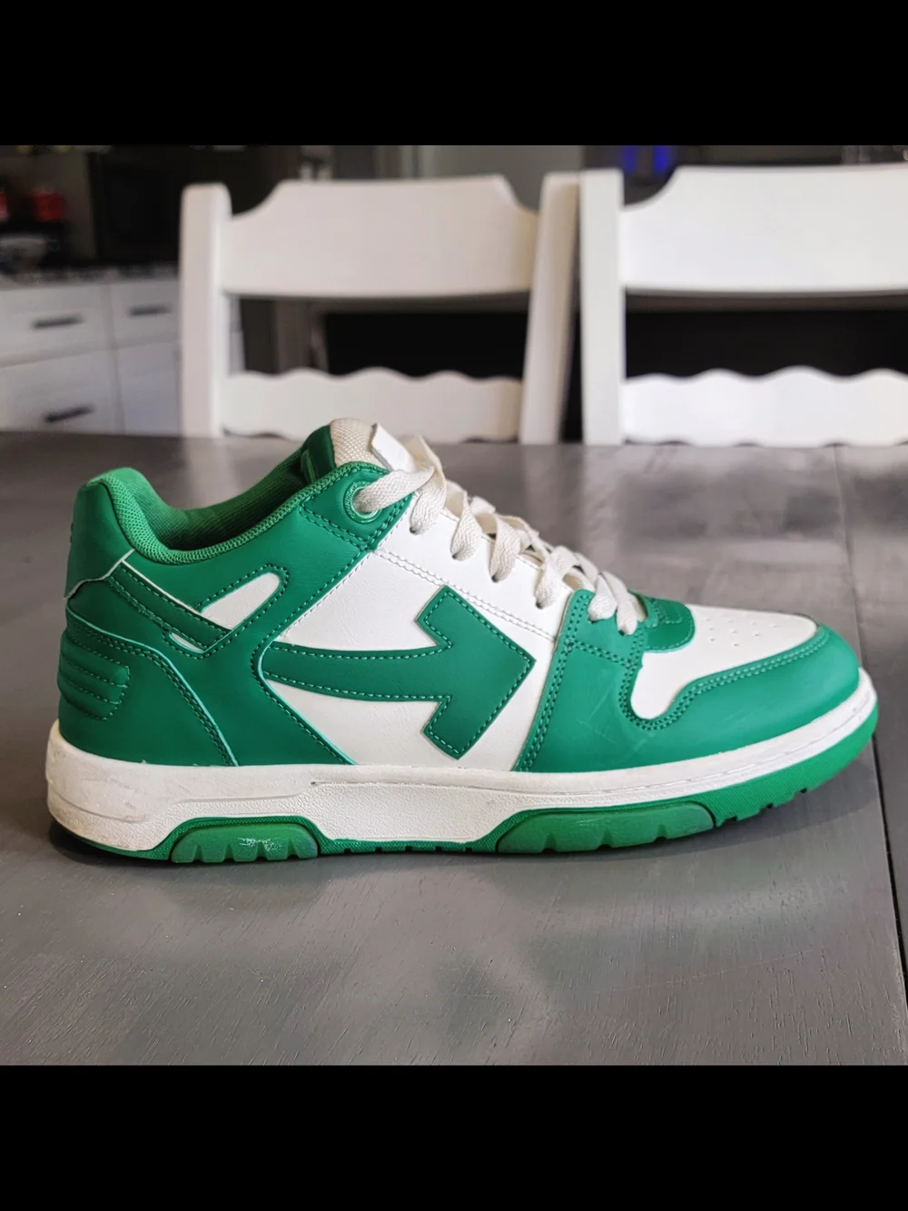 Off-White Out Of Office OOO Sneakers White Green Low Top Size 43 / US 10 Men